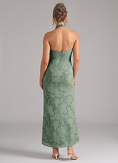 Azazie Marlissa Bridesmaid Dresses Matcha Sheath Pleated Floral Burnout Dress image2