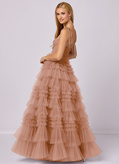 Barbie ♥ Azazie Jurken voor bruidsmeisjes Jurk van Tule met A-Lijn Sweetheart Halslijn Champagne Roos image2