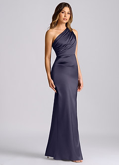 Azazie Akilah Brudtärnklänningar Klä av Sjöjungfru i Stretch Satin Ena axeln Stormig image3