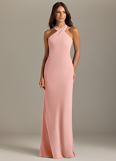Azazie Doretta Bridesmaid Dresses Rosette Mermaid Pleated Chiffon Dress image1