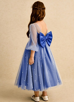 Azazie Trudy Blumenmädchenkleider Ballkleid Herzausschnitt Tüll Kleid Königsblau image7