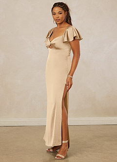 Christian Siriano Bridal for Azazie 1005 Brautjungfernkleider Etui Herzausschnitt Stretch-Satin Kleid Champagner image11