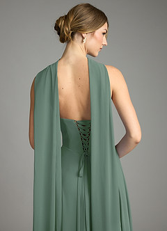 Azazie Ayla Abiti da Damigella Abito A-Line in Chiffon Scollo a Cuore Eucalipto image10