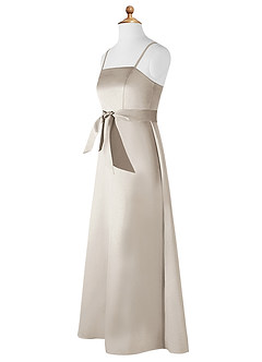 Azazie Anina A-Line Bow Matte Satin Floor-Length Junior Bridesmaid Dress image8