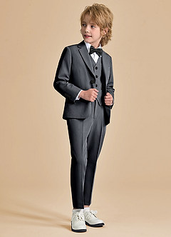 front Oliver Boys Charcoal 5-Piece Suit