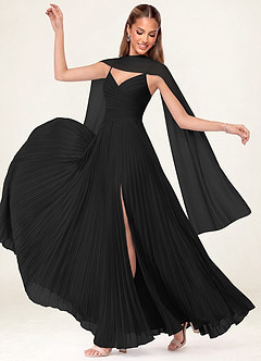 front Azazie Matching Color Chiffon Scarf