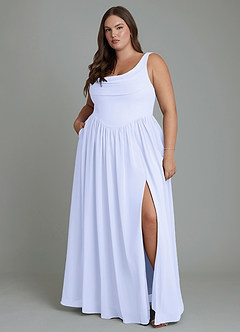 Azazie Novi Bridesmaid Dresses Lavender A-Line Pleated Chiffon Dress image7