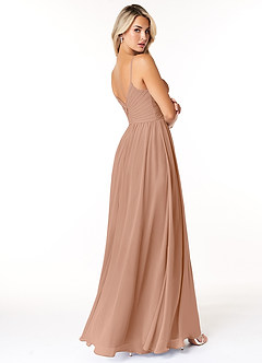 Azazie Lisbon Bridesmaid Dresses Champagne Rose A-Line Sweetheart Neckline Chiffon Dress image2