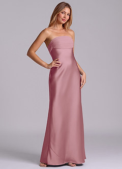 Azazie Ailanie Bridesmaid Dresses Vintage Mauve Sheath Strapless Stretch Satin Dress image5