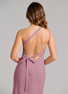 Azazie Monroe Final Sale Vintage Mauve Sheath One Shoulder Chiffon Dress image6