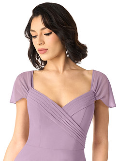 Azazie Tancie Bridesmaid Dresses Wisteria A-Line Off the Shoulder Chiffon Convertible Dress image4