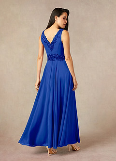 Azazie Devana Mother of the Bride Dresses Royal Blue A-Line Sequins Chiffon Dress image4