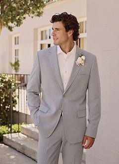 front Savile Grijs Wolmix pak