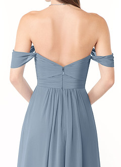 Azazie Millie Final Sale Dusty Blue A-Line Sweetheart Neckline Chiffon Convertible Dress image7