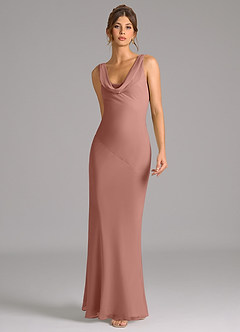 Azazie Rylina Bridesmaid Dresses Cedar Rose Mermaid Pleated Chiffon Dress image3