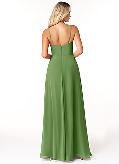 Azazie Moira Bridesmaid Dresses Basil A-Line Scoop Chiffon Dress image3