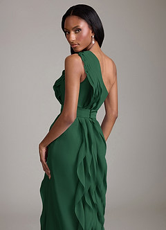 Azazie Venita Suknie dla druhen Osłona Marszczony Szyfon Do ziemi Sukienka image4