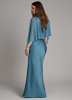 Azazie Ambra Bridesmaid Dresses Bermuda Mermaid Pleated Stretch Satin Dress image2