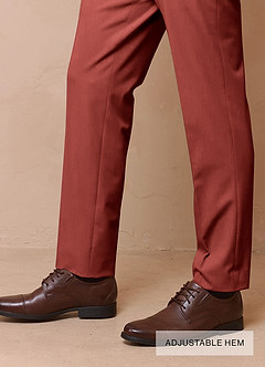 front James Terracotta Structured Stretch 3-piece suit