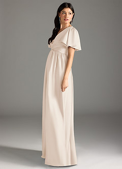 Azazie Verna Brautjungfernkleider für Schwangere A-Linie Gestreift Stretch-Satin Bodenlänge Kleid image7