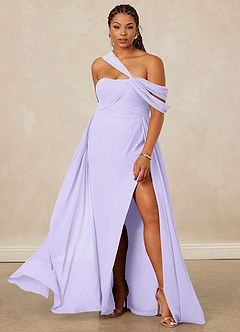 Christian Siriano Bridal for Azazie 1014 Bridesmaid Dresses Lilac A-Line Off the Shoulder Chiffon Dress image9