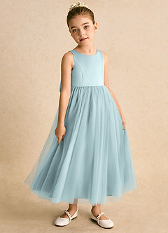 Azazie Solia Robe Demoiselle D'honneur Fillette Robe Princesse en Tulle Arc Brume image4