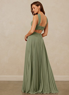 Christian Siriano Bridal for Azazie 1009 Bridesmaid Dresses Pistachio A-Line Pleated Chiffon Dress image3