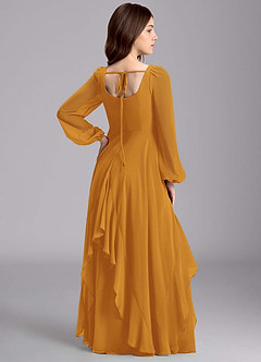 Azazie Clara Junior Vestido de Caramelo de Gasa de Corte en A con Blusón image8