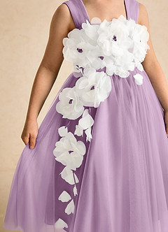 Azazie Dovey Flower Girl Dresses Wisteria Ball-Gown Bow Tulle Dress image7