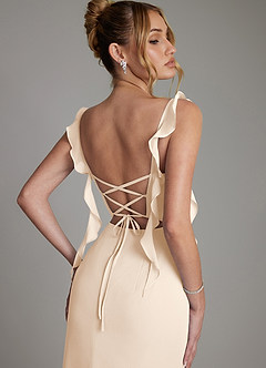 Azazie Jessamine Bridesmaid Dresses White Alabaster Mermaid Corset Chiffon Dress image2