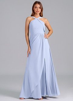 Azazie Mianna Brautjungfernkleider A-Linie Plissee Chiffon Kleid Eis image1