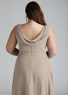 Azazie Karina Bridesmaid Dresses Frost A-Line Pleated Chiffon Dress image10