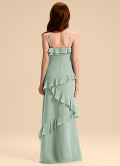Azazie Evara Junior Agave A-Line Chiffon Dress image2