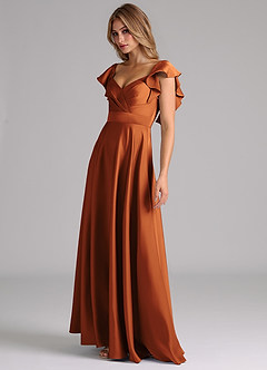Azazie Leilani Brautjungfernkleider A-Linie Gestreift Stretch-Satin Kleid Kanel image8
