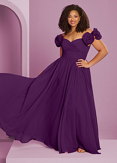 Barbie ♥ Azazie Jurken voor bruidsmeisjes Converteerbaar Jurk van Chiffon met A-Lijn Off the Shoulder Druif image16
