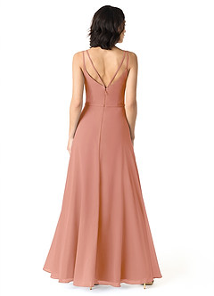 Azazie Janine Vestidos de damas de honor Vestido de Mai Tai de Gasa de Corte en A con Cuello en V image4