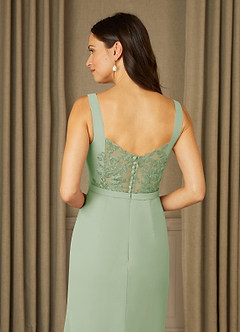Azazie Yabelle Mother of the Bride Dresses Dusty Sage Mermaid Lace Chiffon Dress image6