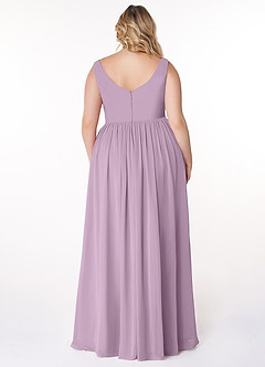 Azazie Keyla Bridesmaid Dresses Wisteria A-Line V-Neck Pleated Chiffon Dress image7
