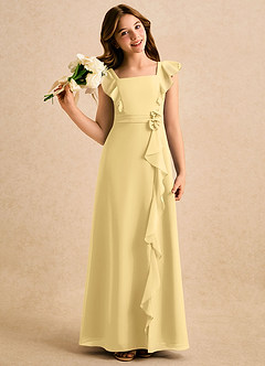 Azazie Soso Girls Formal Flower Girl Klänningar Klänning A-Line i Chiffong Plisserad image1