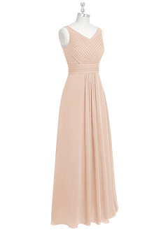 Azazie Pierrette Abiti da Damigella Abito A-Line in Chiffon Plissettato Rosa Inglese image9