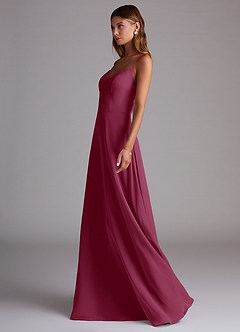 Azazie Marley Bridesmaid Dresses Mulberry A-Line Off the Shoulder Chiffon Convertible Dress image6