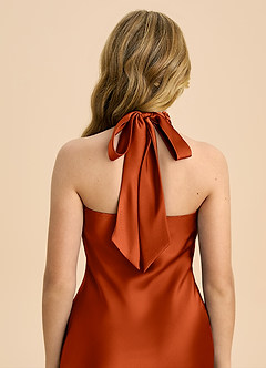 Azazie Chickie Junior Etui Plissee Stretch-Satin Kleid Paprika image6