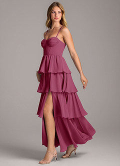 Azazie Alanna Bridesmaid Dresses Mulberry A-Line Sweetheart Neckline Chiffon Dress image4