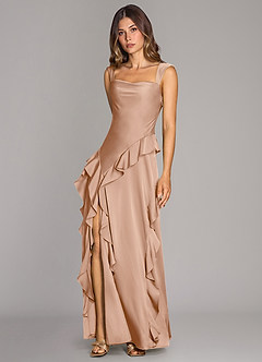 Azazie Sloane Bridesmaid Dresses English Rose A-Line Sweetheart Neckline Stretch Satin Dress image4