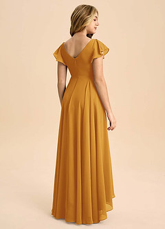 Azazie Caria Junior Butterscotch A-Line Pleated Chiffon Dress image2