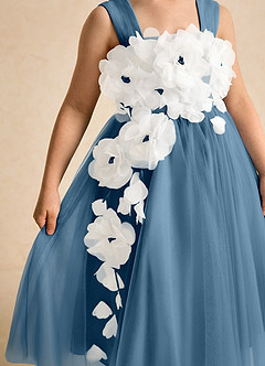 Azazie Dovey Abiti da Ragazza di Fiori Abito Principessa in Tulle Fiocco Bermuda image7