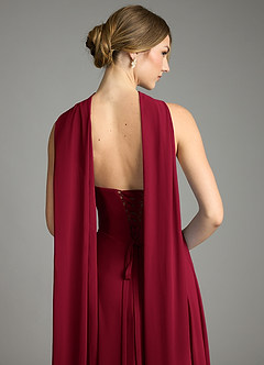 Azazie Ayla Abiti da Damigella Abito A-Line in Chiffon Scollo a Cuore Borgogna image10