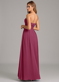 Azazie Lucienne Robes de demoiselle d'honneur Robe Trapèze Convertible en Mousseline de soie Sans bretelles Mûre image2