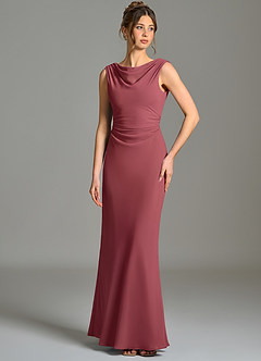 Azazie Kieryn Bridesmaid Dresses Merlot Mermaid Pleated Chiffon Dress image1