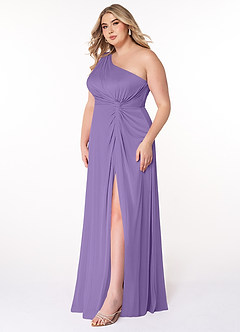Azazie Brooke Bridesmaid Dresses Tahiti A-Line One Shoulder Mesh Dress image8